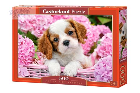 Puzzle 500 el. Pup in Pink Flowers