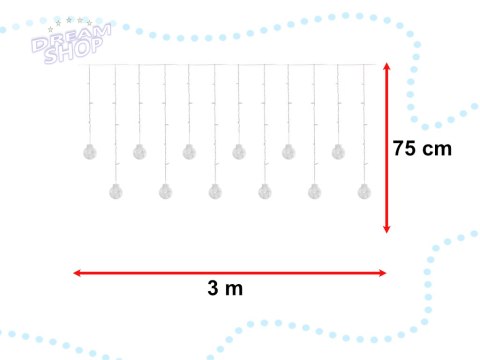 Lampki LED kurtyna kule wiszące 3m 108LED multikolor