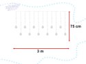 Lampki LED kurtyna kule wiszące 3m 108LED ciepły biały