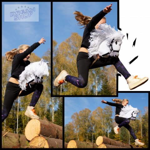 Skippi hobby horse z kantarem czarny koń A3 duży