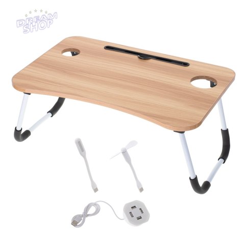Stolik pod laptopa składany do łóżka podstawka USB
