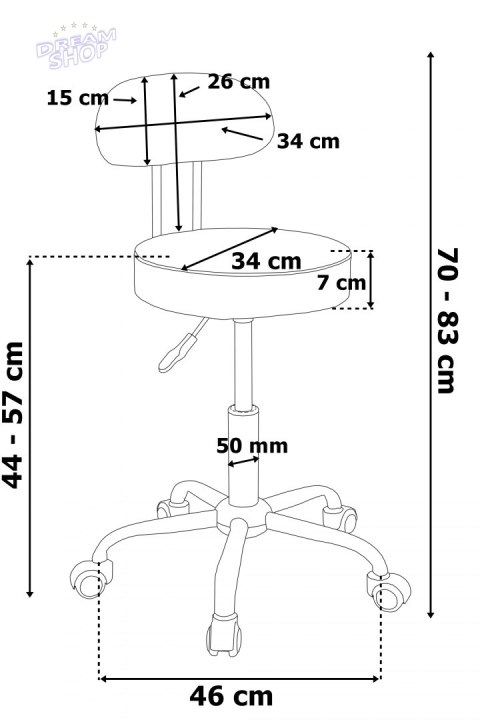 Taboret kosmetyczny GAMMA czarny