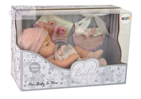 Lalka Słodki Bobas Sweter Czapeczka Różowa 30 cm
