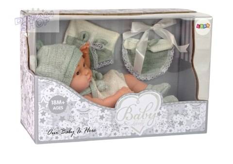 Lalka Słodki Bobas Sweter Czapeczka Zielona 30 cm