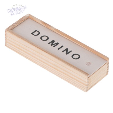 Domino drewniane klocki gra rodzinna + pudełko