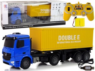 Duża Ciężarówka R/C Mercedes Arocs Niebieska 1:20 Kontener 58 cm Długości