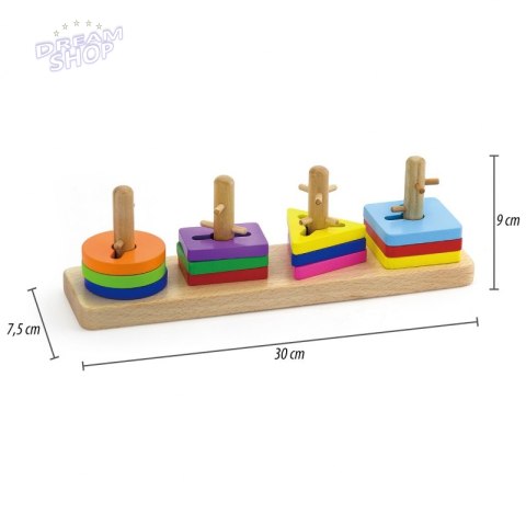 Drewniane klocki Viga Toys z sorterem kształtów