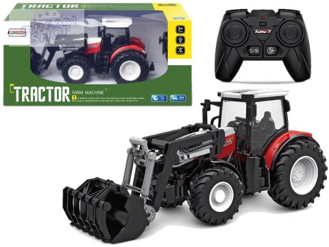 Traktor Czerwony Zdalnie Sterowany 2,4 G Ruchoma Łyżka 1:24