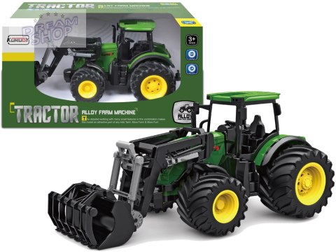 Traktor Zielony 1:24 Rolnik Łyżko Krokodyle Łyżka Gumowe Koła Traktor Zielony 1:24 Rolnik Łyżko Krokodyle Łyżka Gumowe Koła