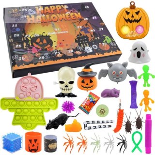 Kalendarz Halloween Zabawki Pop It Fidget Toys Dynia Duszek