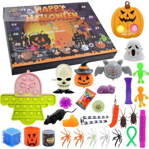 Kalendarz Halloween Zabawki Pop It Fidget Toys Dynia Duszek