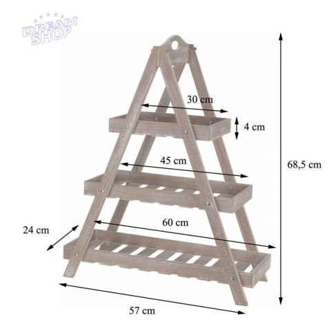 Kwietnik drewniany składany 3 półki