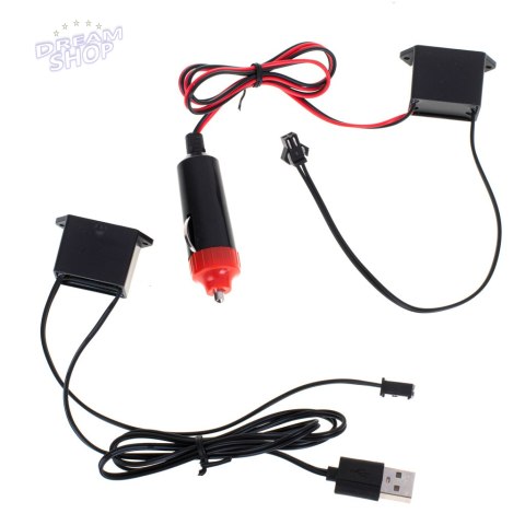 Oświetlenie ambientowe LED do samochodu / auta USB / 12V taśma 3m biała