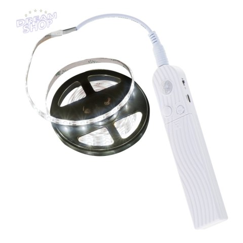 Taśma LED na baterie USB czujnik ruchu 2M zimny biały Taśma LED na baterie USB czujnik ruchu 2M zimny biały