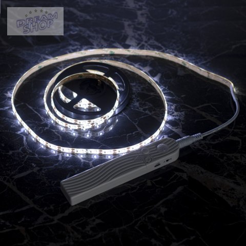 Taśma LED na baterie USB czujnik ruchu 2M zimny biały Taśma LED na baterie USB czujnik ruchu 2M zimny biały