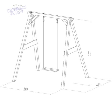 AXI Drewniana Huśtawka z Siedziskiem Szary Plac Zabaw