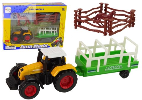 Zestaw Farma Traktor Przyczepa Koń 1:64