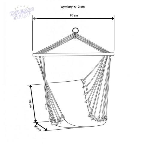 Hamak fotel brazylijski 90x50cm natura chabrowy z wszytą poduszką
