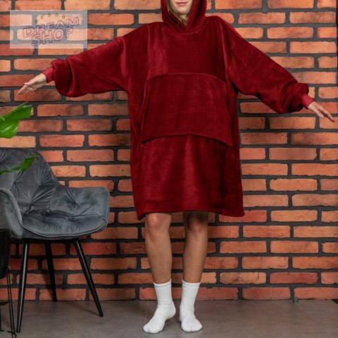 Bluzair Koco Bluza Oversize z Kapturem Bordowa 4w1