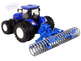 Traktor Zdalnie Sterowany 1:24 Niebieski Agregat Talerzowy Metal