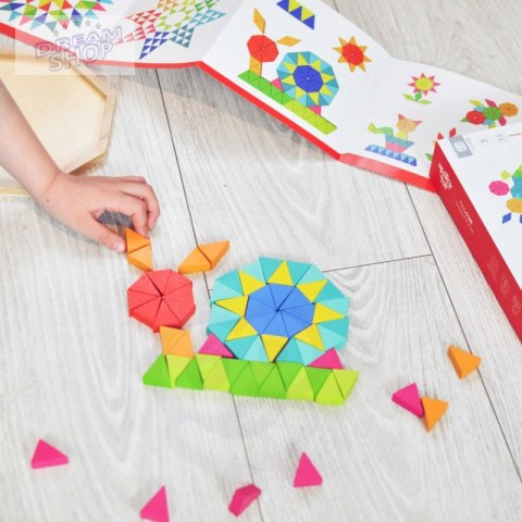 TOOKY TOY Puzzle Ośmiokątne Drewniana Mozaika Edukacyjna (73el.)