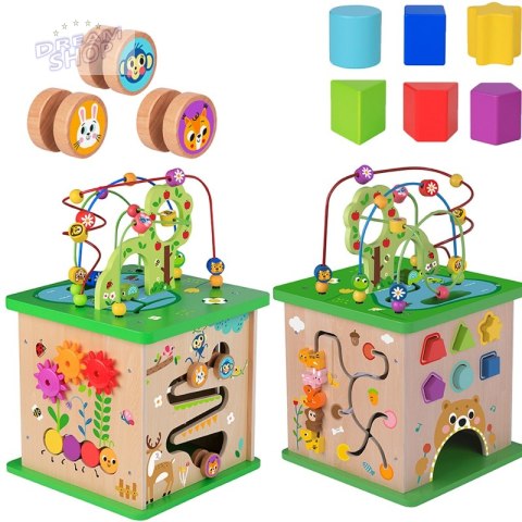 TOOKY TOY Kostka Edukacyjna Sorter Labirynt Przeplatanka Zwierzątka