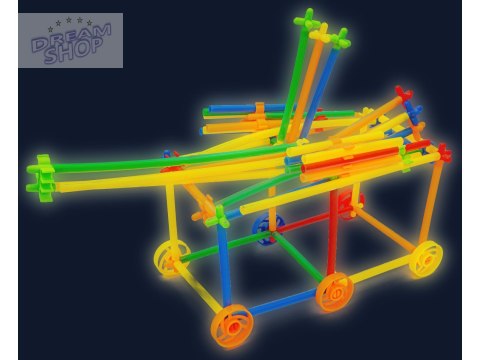 Słomki Konstrukcyjne, Klocki , Patyczki 1000 El, Kuferek, Świecące W Ciemności Nowa Wersja 3D