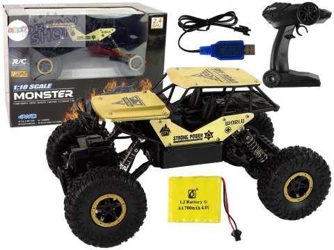 Auto RC Wysokie Koła 1:18 Plastikowe Czarne Złote