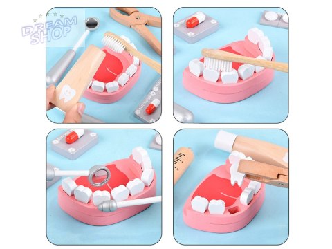 Zestaw MAŁY DENTYSTA drewniany akcesoria ZA4718