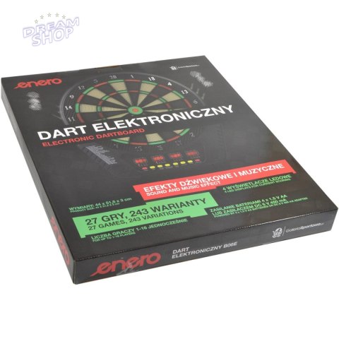 DART ELEKTRONICZNY Z ZASILACZEM I 4 LICZNIKAMI ENERO 51,5 CM