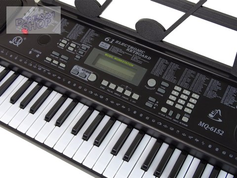 Keyboard Z Mikrofonem Instrument Muzyczny Czarny