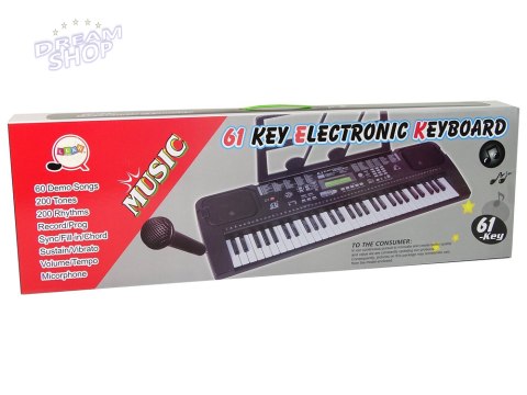 Keyboard Z Mikrofonem Instrument Muzyczny Czarny