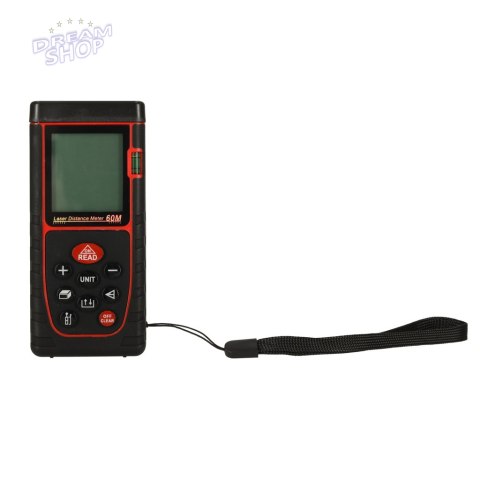 Dalmierz odległości laserowy cyfrowy wodoodporny IP54 3mm/60m pokrowiec zasilanie bateryjne Dalmierz odległości laserowy cyfrowy wodoodporny IP54 3mm/60m pokrowiec zasilanie bateryjne