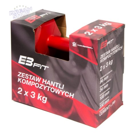 ZESTAW HANTLI KOMPOZYTOWYCH 2x3 KG ENERO FIT