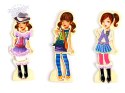 Drewniane Puzzle magnetyczne Ubranka Moda stylizacje 4 modelki ZA4807