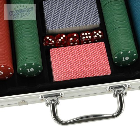 Poker zestaw do gry w walizce 500 żetonów 2 talie kart Poker zestaw do gry w walizce 500 żetonów 2 talie kart