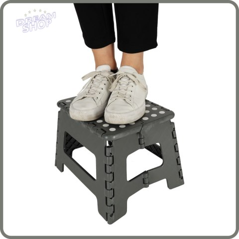 Stołek taboret składany antypoślizgowy 22cm ciemny szary Stołek taboret składany antypoślizgowy 22cm ciemny szary