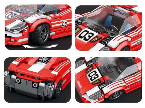 Sportowe czerwone Auto 917 Techniczne Klocki 355 ele ZA4754