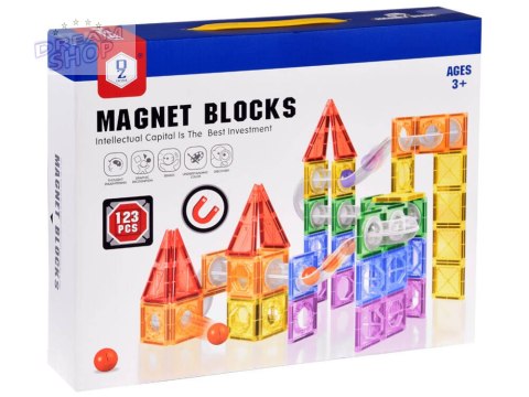 Klocki magnetyczne 123-elementy kulodrom tor kulki ZA4719