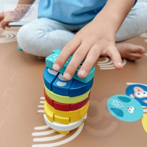 TOOKY TOY Jenga dla Dzieci Klocki Zwierzęta Gra Zręcznościowa