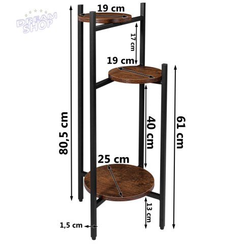 Kwietnik metalowy loft TRETORRI RUSTIC stojak na kwiaty