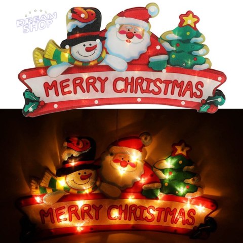 Lampki LED wisząca dekoracja świąteczna Merry Christmas 45cm