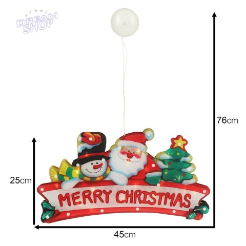 Lampki LED wisząca dekoracja świąteczna Merry Christmas 45cm