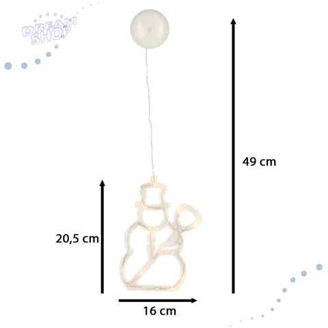 Lampki LED wisząca dekoracja świąteczna bałwanek 49cm 10 LED