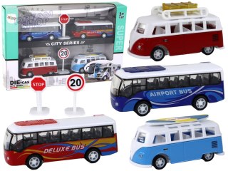 Kampery Autobusy Z Napędem Frykcyjnym 1:87 4 Sztuki