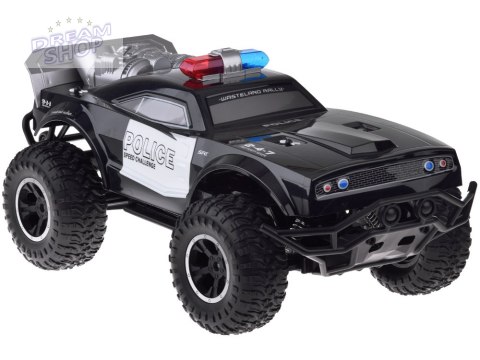 Duże auto sterowane monster truck POLICJA na pilota oświetlenie RC0626 Duże auto sterowane monster truck POLICJA na pilota oświetlenie RC0626