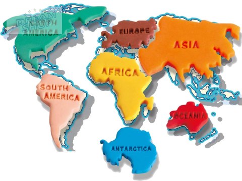 Edukacyjny zestaw masa plastyczna kontynenty MAPA ŚWIATA foremki ZA4650