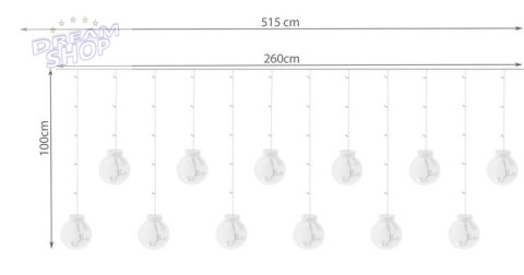 Kurtyna świetlna 108LED - zimny biały 31V KŚ11347