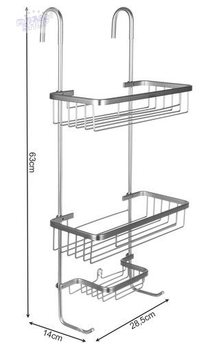 Półka prysznicowa zawieszana- srebrna