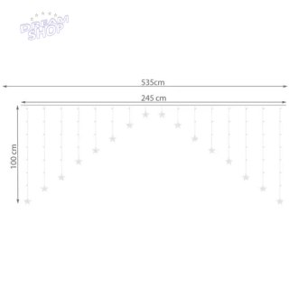 Kurtyna świetlna 136LED USB ciepły biały KŚ19738